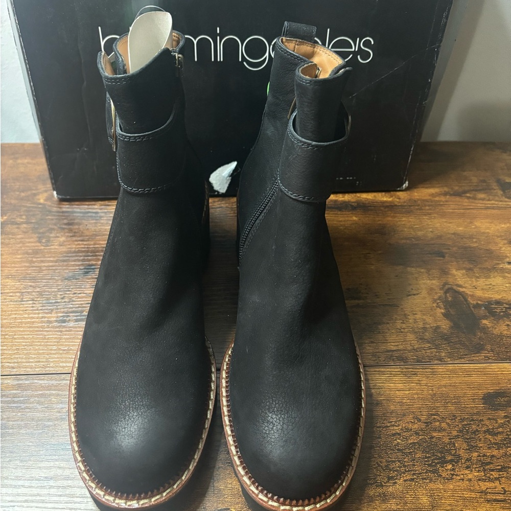 Paul Green Womens black Suede Stacked Ankle Boots Size 5